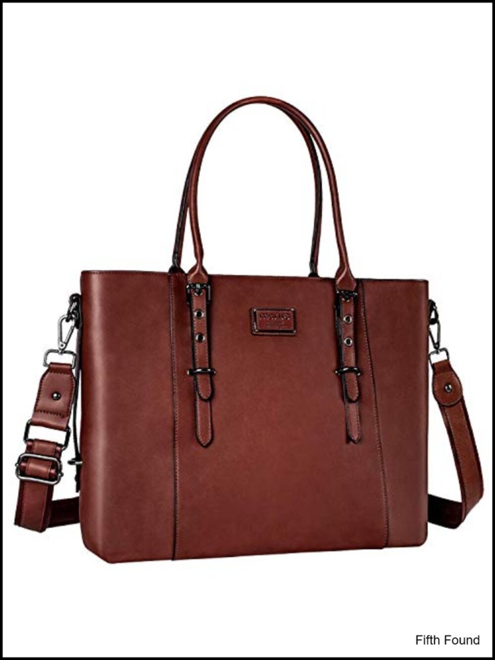 17.3 inch PU Leather Laptop Tote Bag with Shoulder Strap